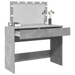 Berkfield Home Dressing Table with LED Concrete Grey 100x40x120 cm - Size: 100 x 40 x 120 cm - thumbnail 4