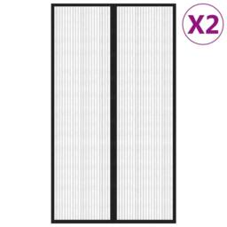 Berkfield Home Insect Door Curtains 2 pcs with Magnet Blocks Black 200x80 cm - thumbnail 1