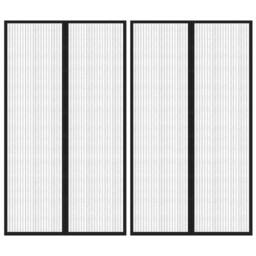 Berkfield Home Insect Door Curtains 2 pcs with Magnet Blocks Black 200x80 cm - thumbnail 2