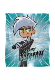 Nickelodeon Danny Phantom With Logo Silky Touch Super Soft Throw Blanket 152 X 127 cm in White - thumbnail 1