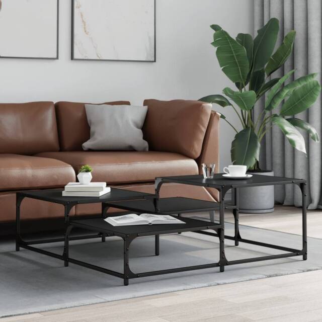 Berkfield Home Durable Coffee Table Black 107x107x40 cm Engineered Wood - Size: 107 x 107 x 40 cm - image 1