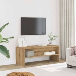Berkfield Home TV Cabinet Artisan Oak 100x40x40 cm Engineered Wood in Brown - Size: 100 x 40 x 40 cm - thumbnail 2