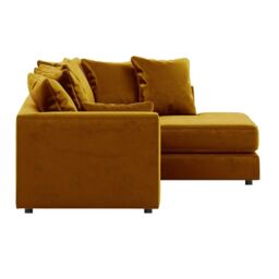 Furnishings For Less UK Brooklyn Plush Velvet 3 to 4 Seater L Shaped Corner Sofa Right Hand Facing in Gold - thumbnail 4