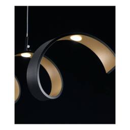Netlighting HELIX LED Swirl Semi Flush Light Black Gold 1600lm 3000K 80x18x13.5cm - Size: 80x18x13.5 cm - thumbnail 2