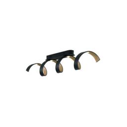 Netlighting HELIX LED Swirl Semi Flush Light Black Gold 1600lm 3000K 80x18x13.5cm - Size: 80x18x13.5 cm - thumbnail 1