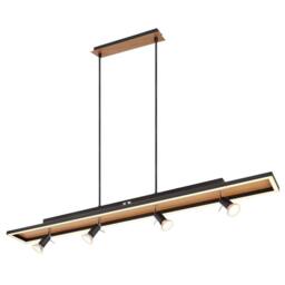 Netlighting Ida Bar Pendant Ceiling Light Matt Black 2x LED