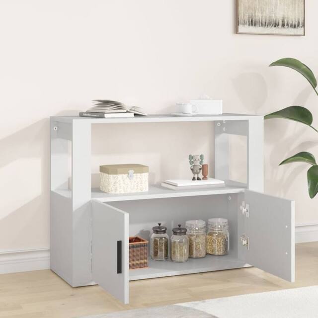 Berkfield Home Sideboard White 80x30x60 cm Engineered Wood - Size: 80 x 30 x 60 cm - image 1