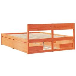 Berkfield Home Bed Frame without Mattress Wax Brown 140x200 cm Solid Wood Pine - thumbnail 6