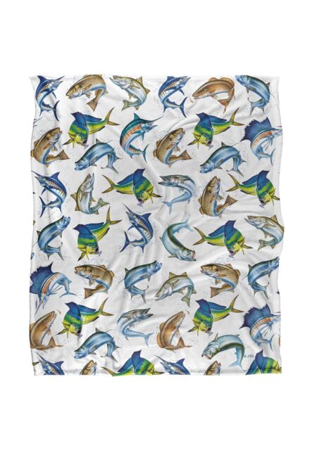 JQ Licensing Saltwater Gamefish Silky Touch Super Soft Throw Blanket 152 X 127 cm in White - image 1