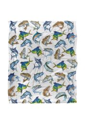JQ Licensing Saltwater Gamefish Silky Touch Super Soft Throw Blanket 152 X 127 cm in White - thumbnail 1