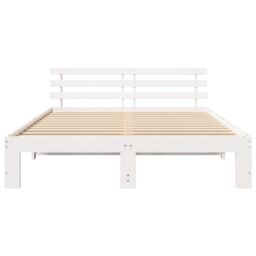 Berkfield Home White Wood Bed Frame White Wood 150 x 200 cm Durable - thumbnail 6
