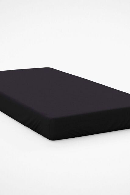 Belledorm Egyptian Cotton 200 Thread Count 30cm Fitted Sheet in Black - Size: Double - image 1