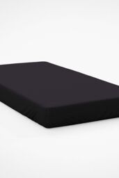 Belledorm Egyptian Cotton 200 Thread Count 30cm Fitted Sheet in Black - Size: Double - thumbnail 1