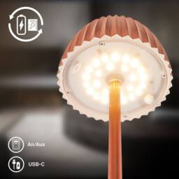 BRILONER Cordless Dimmable Battery Powered LED Floor Lamp in Copper - thumbnail 7