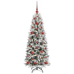 Berkfield Home Green Artificial Christmas Tree with 150 LEDs White 53 x 53 x 120 cm - thumbnail 1