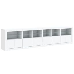 Berkfield Home Sideboard with LED Lights White 283x37x67 cm - Size: 283 x 37 x 67 cm - thumbnail 6