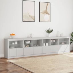 Berkfield Home Sideboard with LED Lights White 283x37x67 cm - Size: 283 x 37 x 67 cm - thumbnail 3