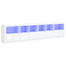 Berkfield Home Sideboard with LED Lights White 283x37x67 cm - Size: 283 x 37 x 67 cm - thumbnail 2