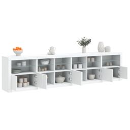 Berkfield Home Sideboard with LED Lights White 283x37x67 cm - Size: 283 x 37 x 67 cm - thumbnail 4