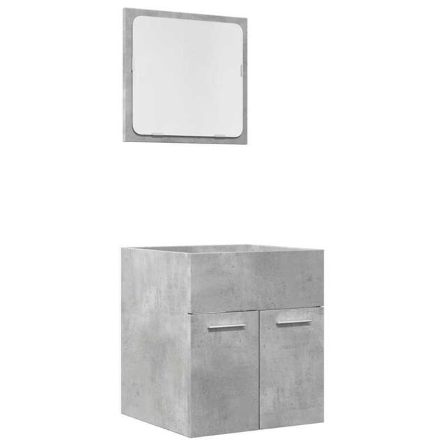 Berkfield Home 2 Piece Bathroom Furniture Set Concrete Grey Engineered Wood - image 1