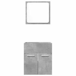 Berkfield Home 2 Piece Bathroom Furniture Set Concrete Grey Engineered Wood - thumbnail 4