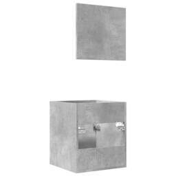 Berkfield Home 2 Piece Bathroom Furniture Set Concrete Grey Engineered Wood - thumbnail 7