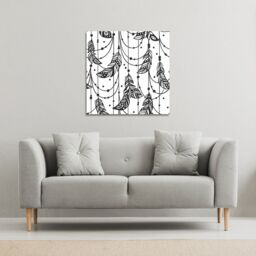 Benjamin Tate Design Hand drawn Bohemian chic style (Canvas Print) / 101 x 101 x 4cm in Natural - Size: 101 x 101 x 4 cm - thumbnail 1