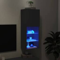 Berkfield Home TV Cabinet with LED Lights Black 40.5x30x102 cm - thumbnail 5