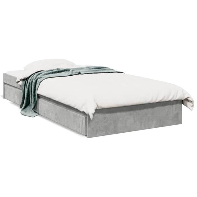 Berkfield Home Bed Frame with Drawers without Mattress Concrete Grey 90x190 cm Single - image 1