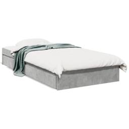 Berkfield Home Bed Frame with Drawers without Mattress Concrete Grey 90x190 cm Single - thumbnail 1