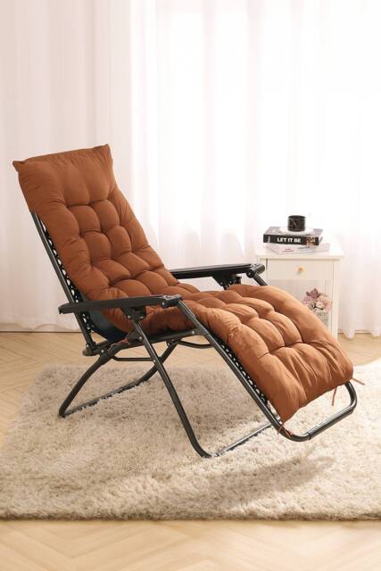 Living and Home 160 cm W x 50cm D Brown Garden Bench Cushion Sun Lounger Seat Cushion - image 1
