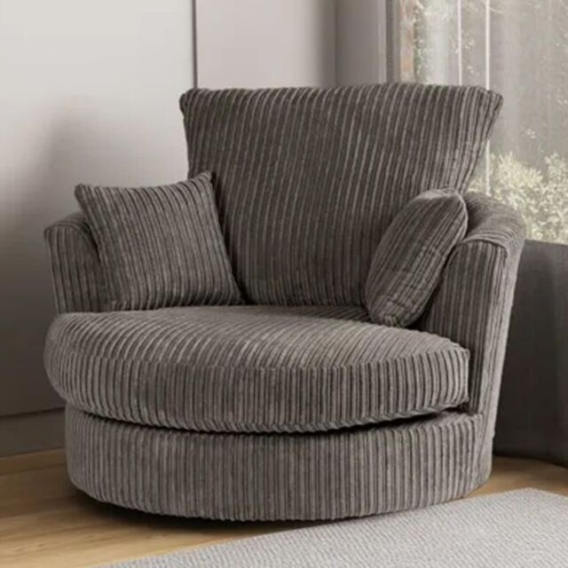 SquareBoxx Lennox Swivel Chair in Grey - image 1