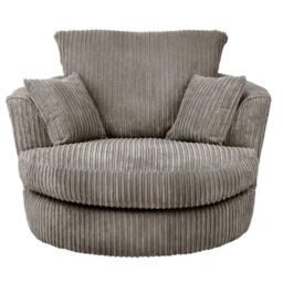 SquareBoxx Lennox Swivel Chair in Grey - thumbnail 2