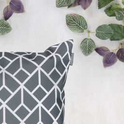 icon Indoor & Outdoor Waterproof Cushion Set of 2 Slate Grey Waterproof Cushion in Charcoal - Size: 43 cm x 43 cm - thumbnail 5