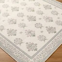 Livabliss Thistle-Washable Beige Green Pink Blue Modern Floral Living Dining Rug in Ivory - Size: 200 cm x 275 cm - thumbnail 5