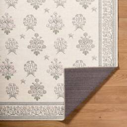 Livabliss Thistle-Washable Beige Green Pink Blue Modern Floral Living Dining Rug in Ivory - Size: 200 cm x 275 cm - thumbnail 3