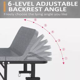 Dprodo Folding Bed with Mattress, Single Guest Beds in Grey - thumbnail 4