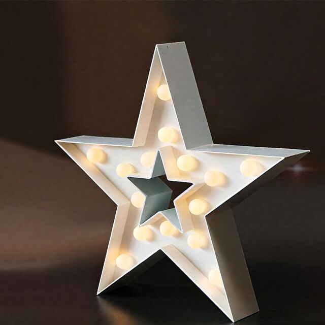 "Bright Zeal 13"" Star Indoor Decorative Light, Birthday, Festival Decorations in White" - image 1
