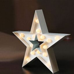 "Bright Zeal 13"" Star Indoor Decorative Light, Birthday, Festival Decorations in White" - thumbnail 1
