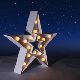 "Bright Zeal 13"" Star Indoor Decorative Light, Birthday, Festival Decorations in White" - thumbnail 3