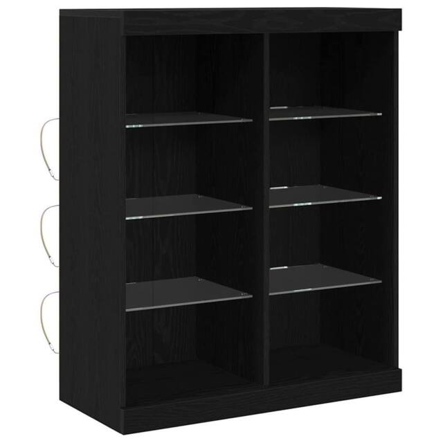 Berkfield Home Sideboard with LED Lights Black Oak 41x37x100 cm - Size: 41 x 37 x 100 cm - image 1