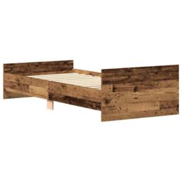 Berkfield Home Bed Frame without Mattress Old Wood 90x190 cm Single Engineered Wood in Brown - thumbnail 7