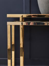 Orsina Stylish Console Table, Ample Storage Console Table For Livingroom, Durable Hallway Table For Balcony in Gold - thumbnail 4