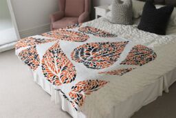 Benjamin Tate Design Leaf Droplets Blanket in Natural - Size: 120 cm x 150 cm - thumbnail 3