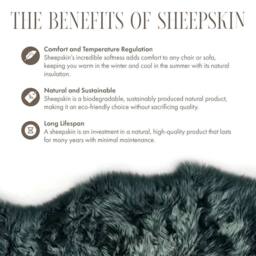 Infinity Leather Natural Sheepskin Real Wool Cushion in Green - Size: 40 cm x 40 cm - thumbnail 6