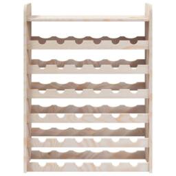 Berkfield Home Beautiful Wine Rack with Top Board 67.5x25x87 cm Solid Wood Pine in Natural - thumbnail 5
