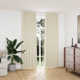 Berkfield Home Blackout Curtains 2 pcs with Hooks Velvet Cream 140x245 cm - thumbnail 2