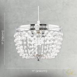 Happy Homewares Traditional Vintage Chrome Pendant Lighting Shade with Clear Acrylic in Silver - thumbnail 7