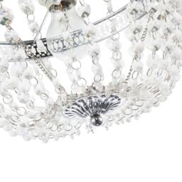 Happy Homewares Traditional Vintage Chrome Pendant Lighting Shade with Clear Acrylic in Silver - thumbnail 4