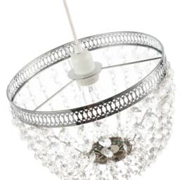 Happy Homewares Traditional Vintage Chrome Pendant Lighting Shade with Clear Acrylic in Silver - thumbnail 3